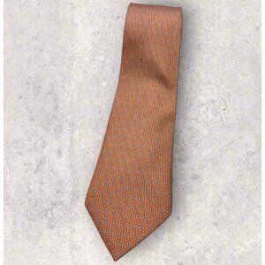 HERMÈS 5263 SA Silk Tie FRANCE XL Orange Monogram H W:3.7" EUC